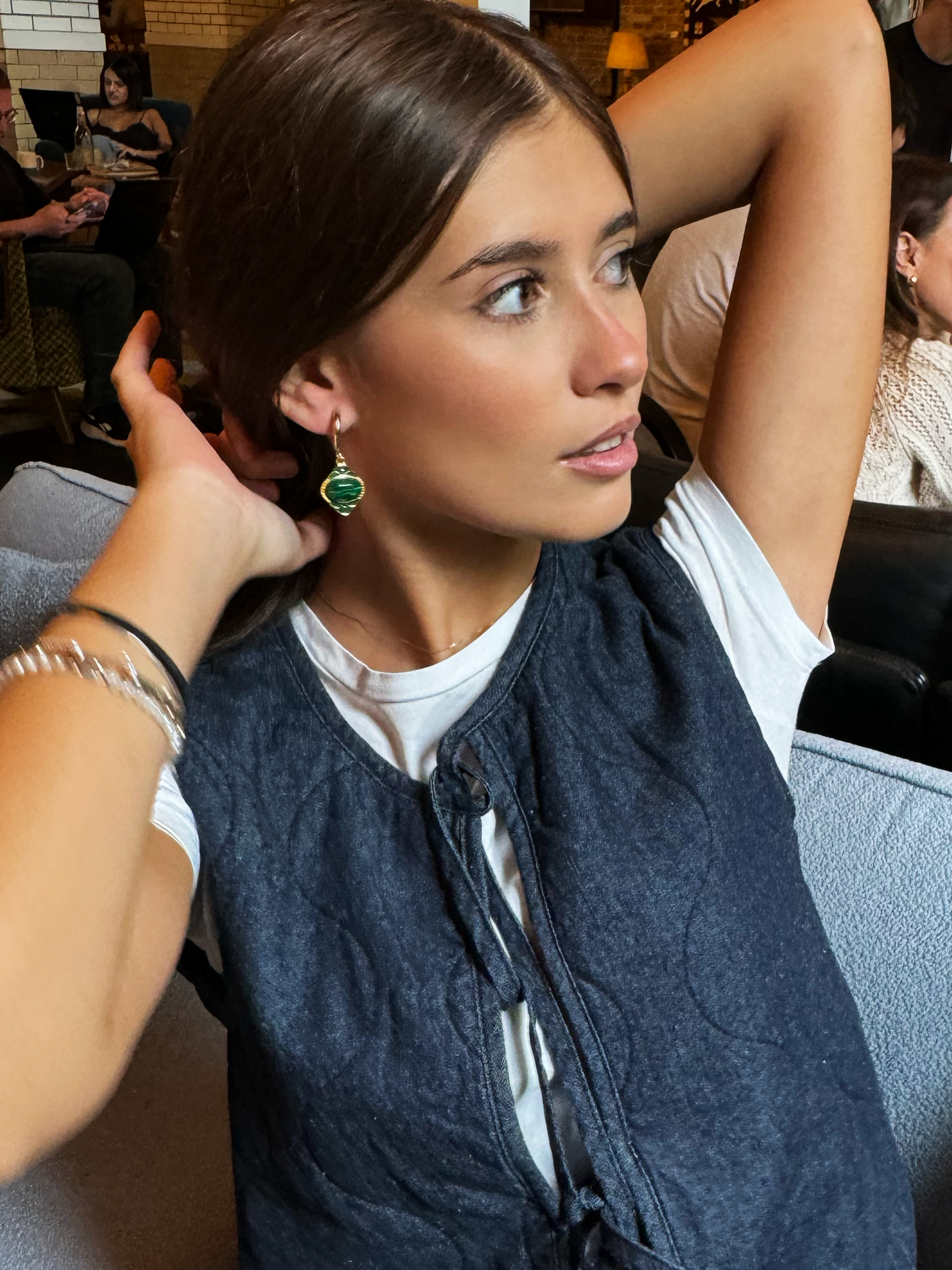 Pendant Earrings Large White Image