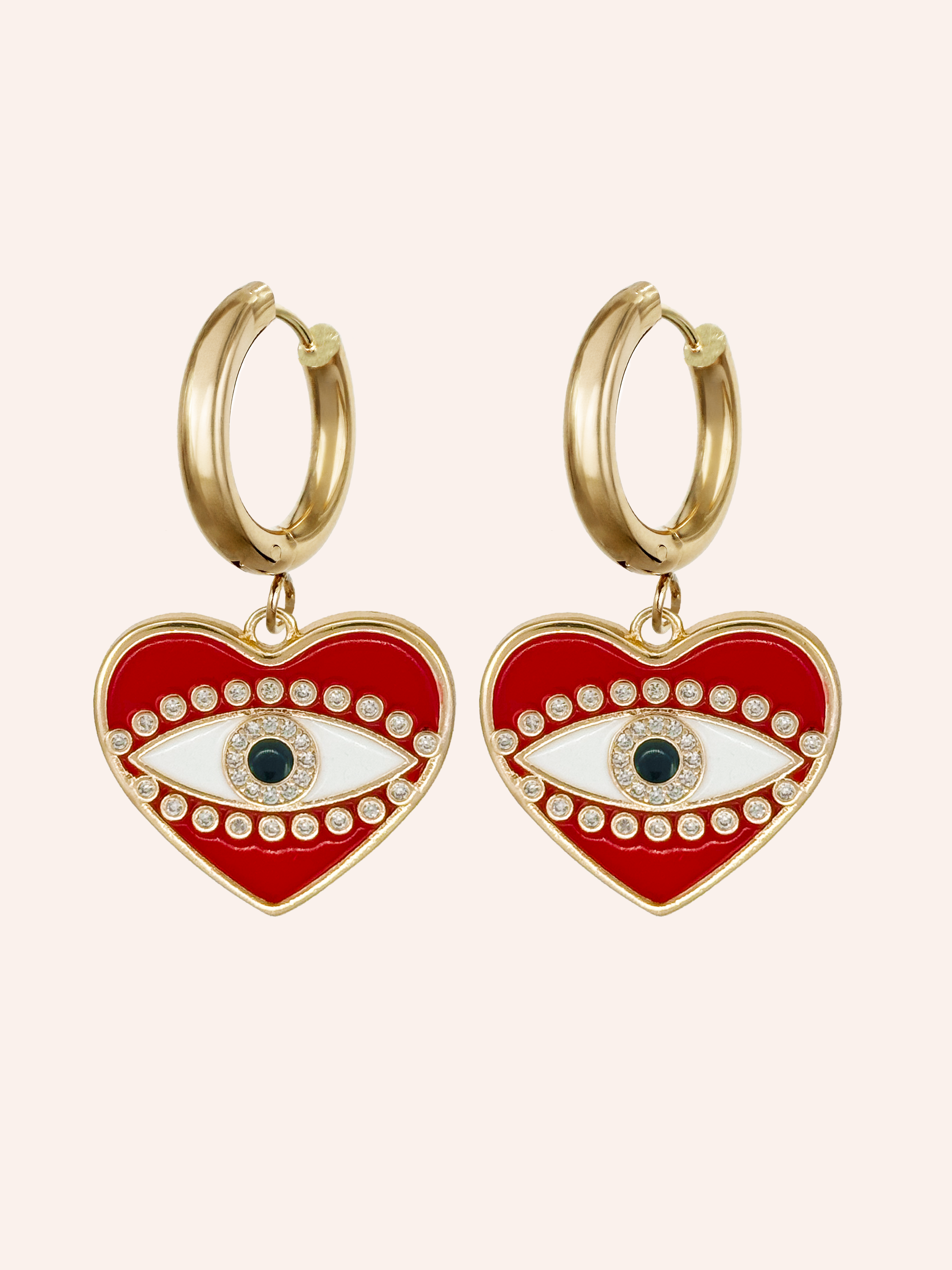 Pendant Earrings Large White Image