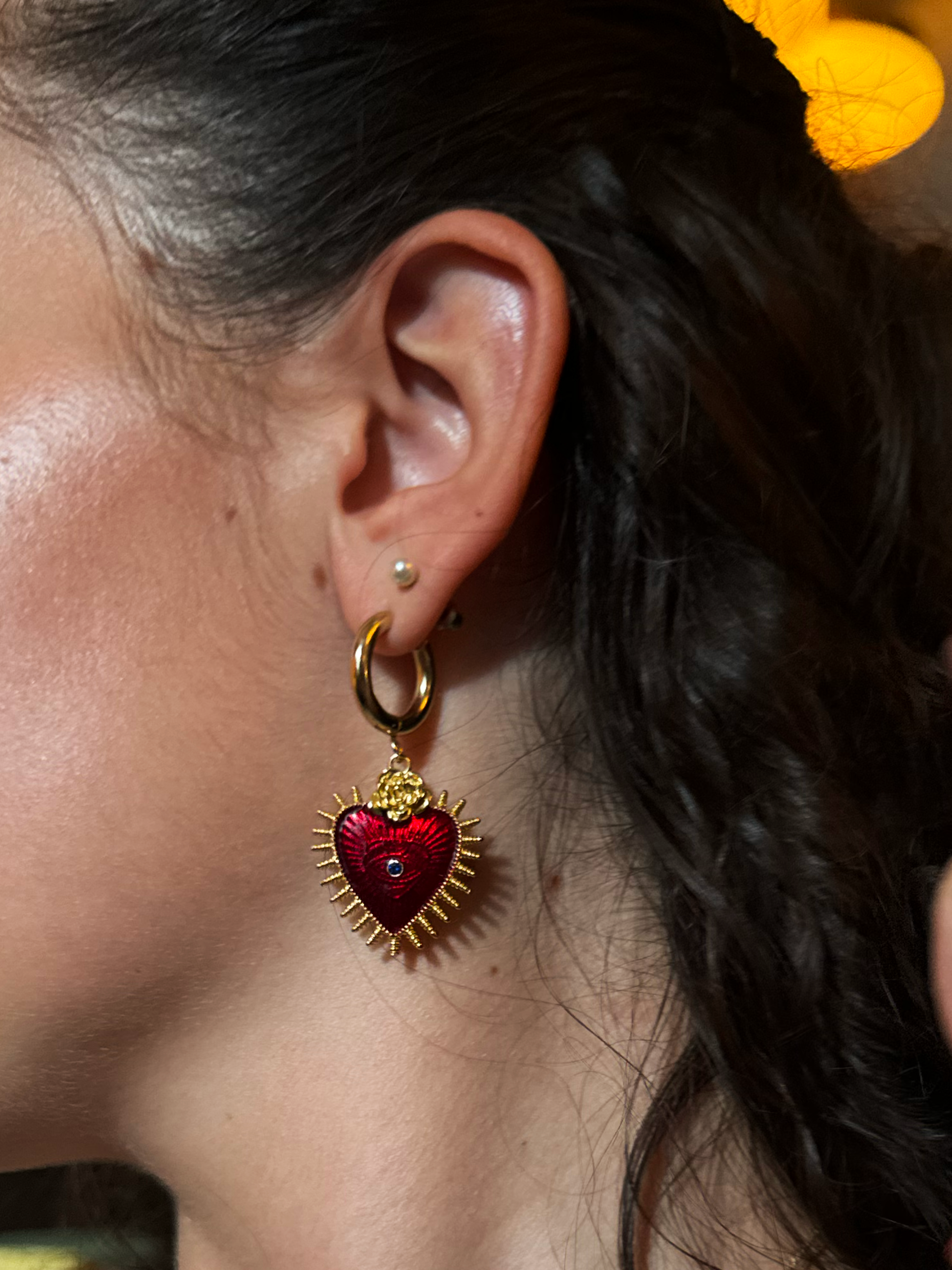 Pendant Earrings Large White Image