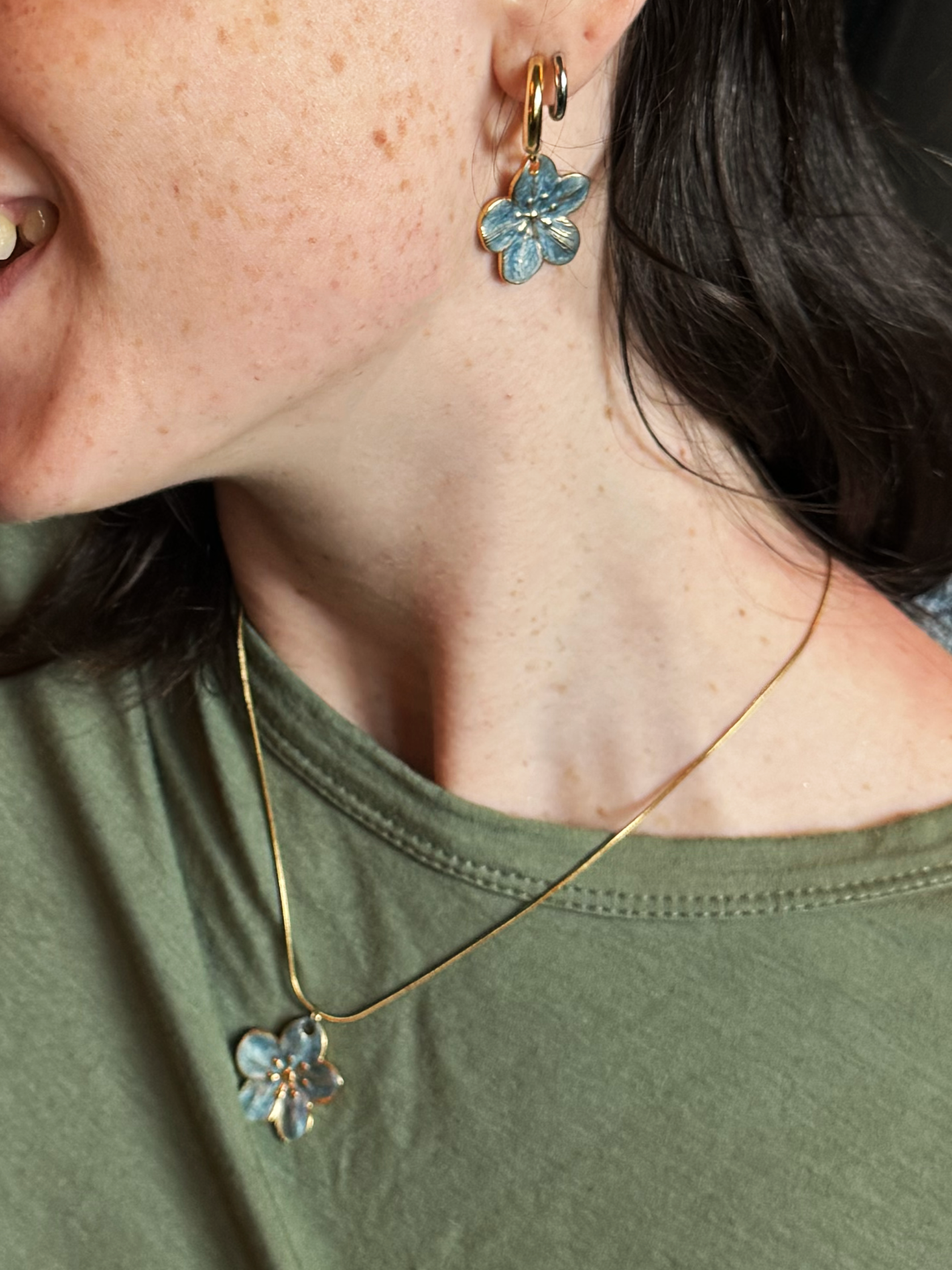 Pendant Earrings Large White Image