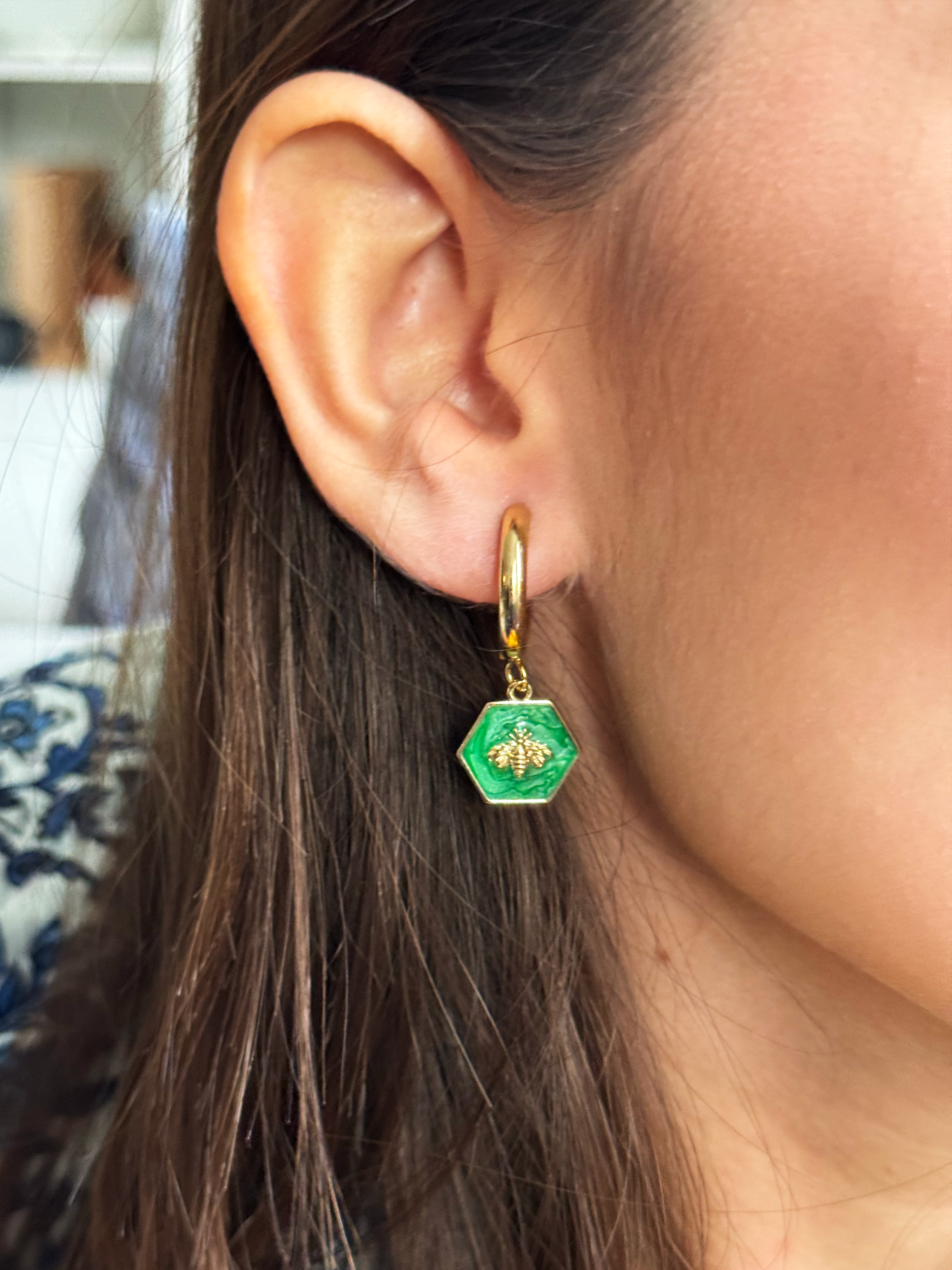 Pendant Earrings Large White Image