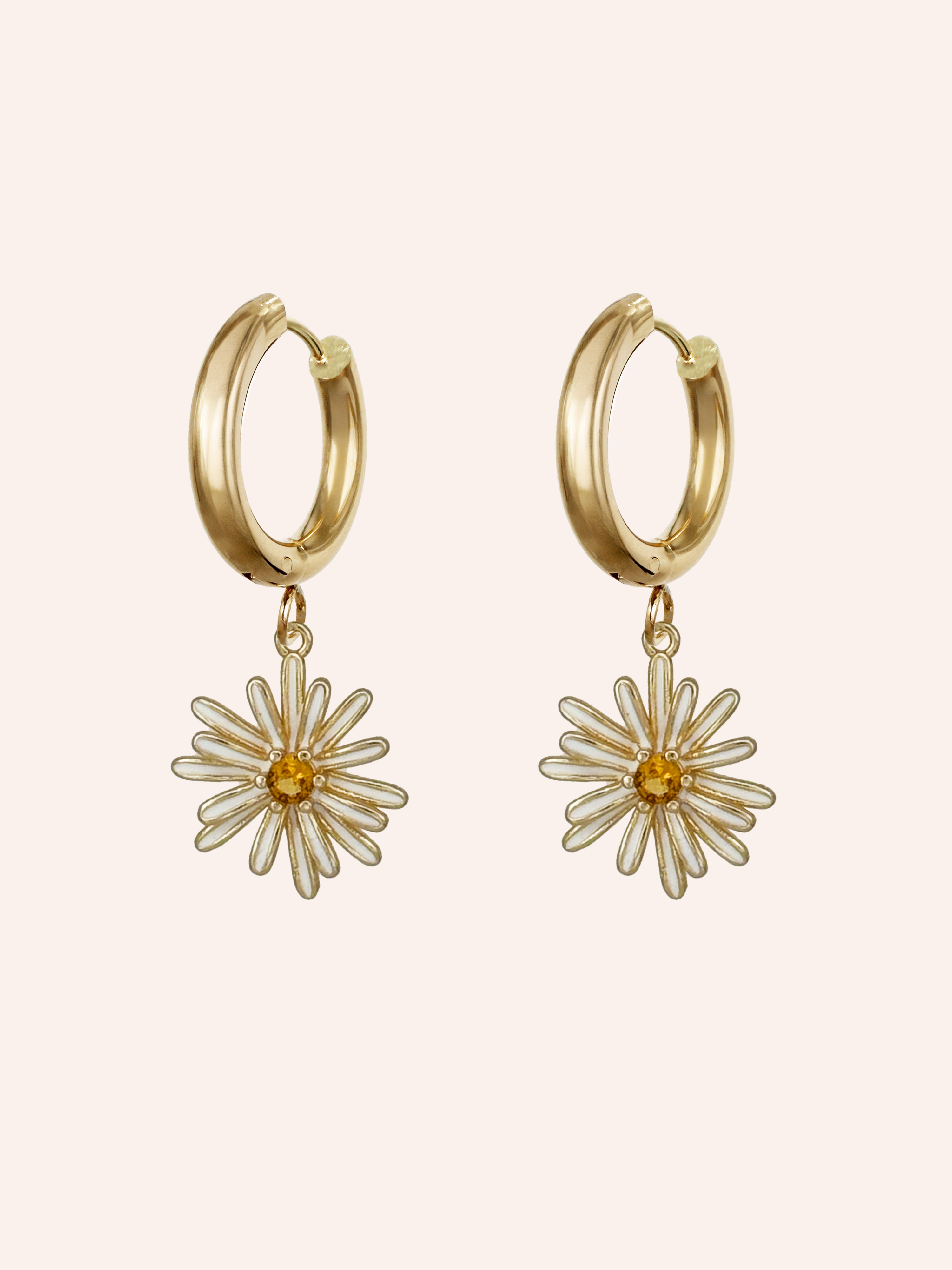 Pendant Earrings Large White Image