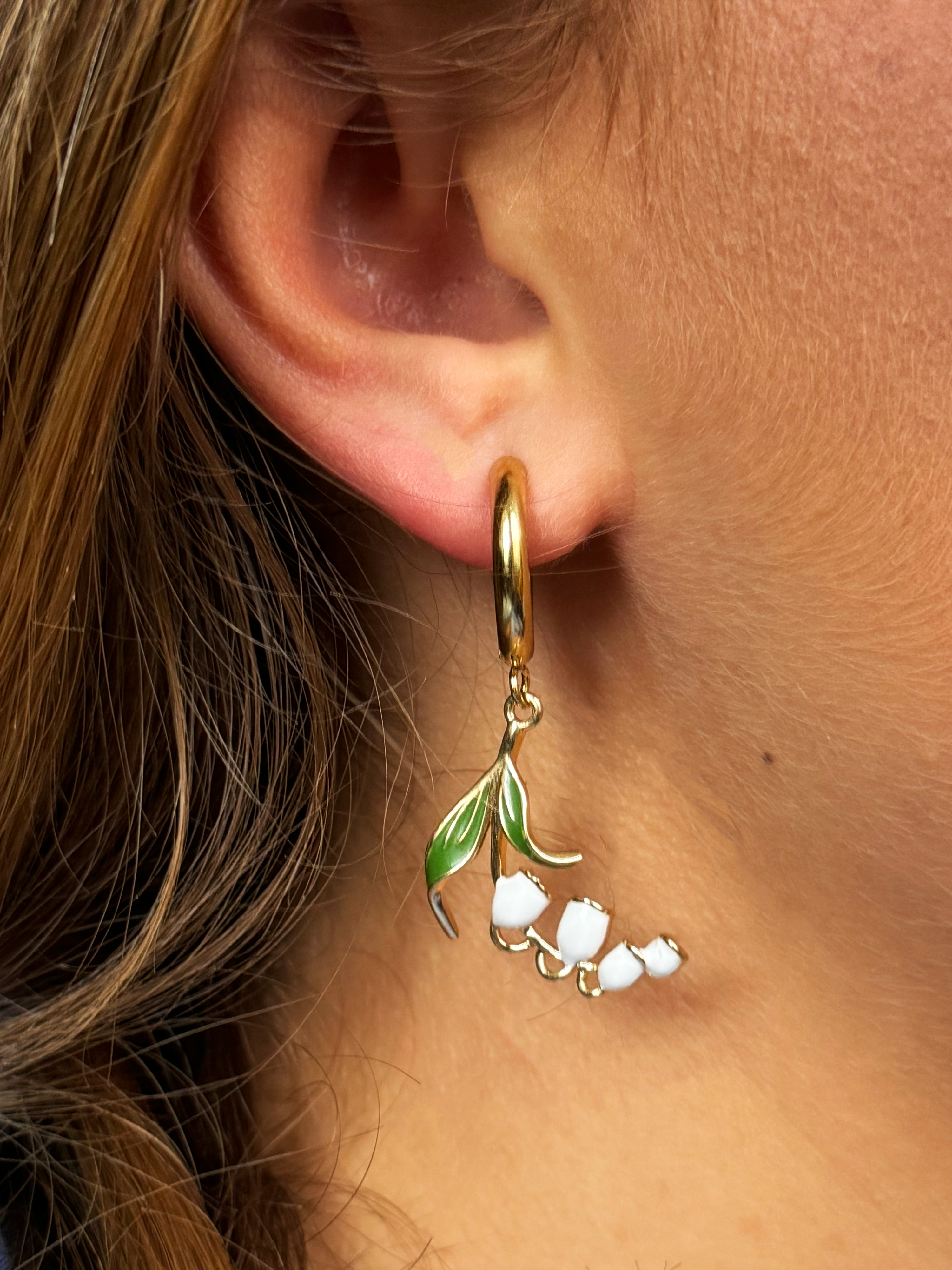 Pendant Earrings Large White Image